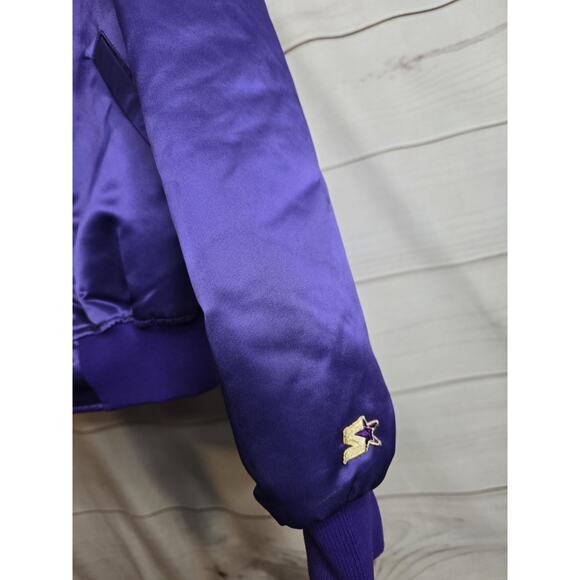 Vintage Starter NBA Los Angeles Lakers Satin Bomber Jacket Men's Sz XL - Picture 5 of 12